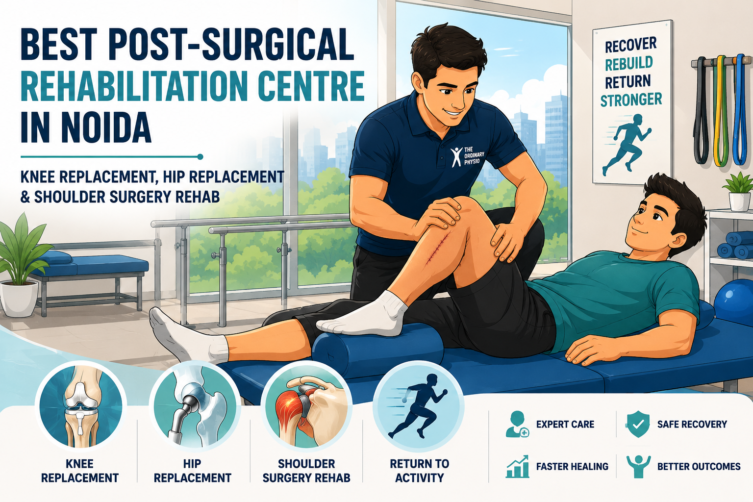 Best Post-Surgical Rehabilitation Centre in Noida — Knee Replacement, Hip Replacement & Shoulder Surgery Rehab