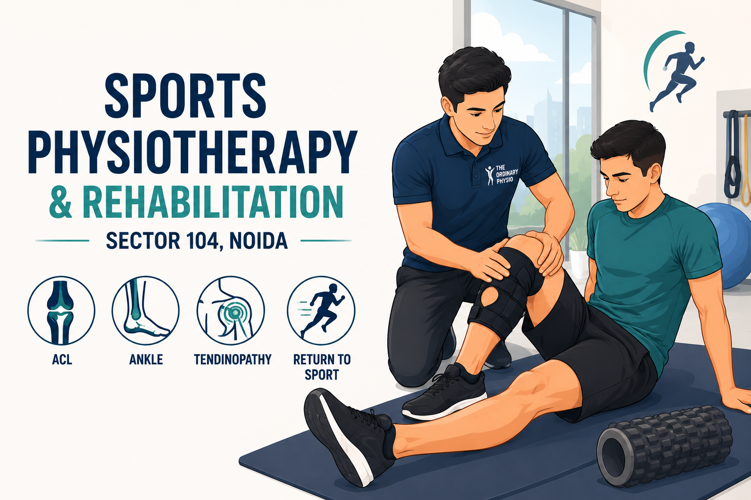Best Sports Physiotherapy and Rehabilitation Centre in Noida Sector 104 — ACL, Ankle, Tendinopathy & Return to Sport